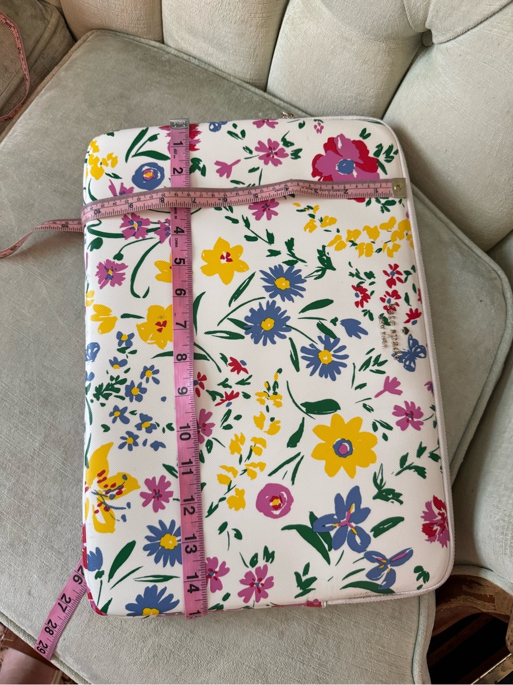 🌸 Kate Spade New York Garden Bouquet Floral Laptop Sleeve 15” White Multi - Picture 12 of 14